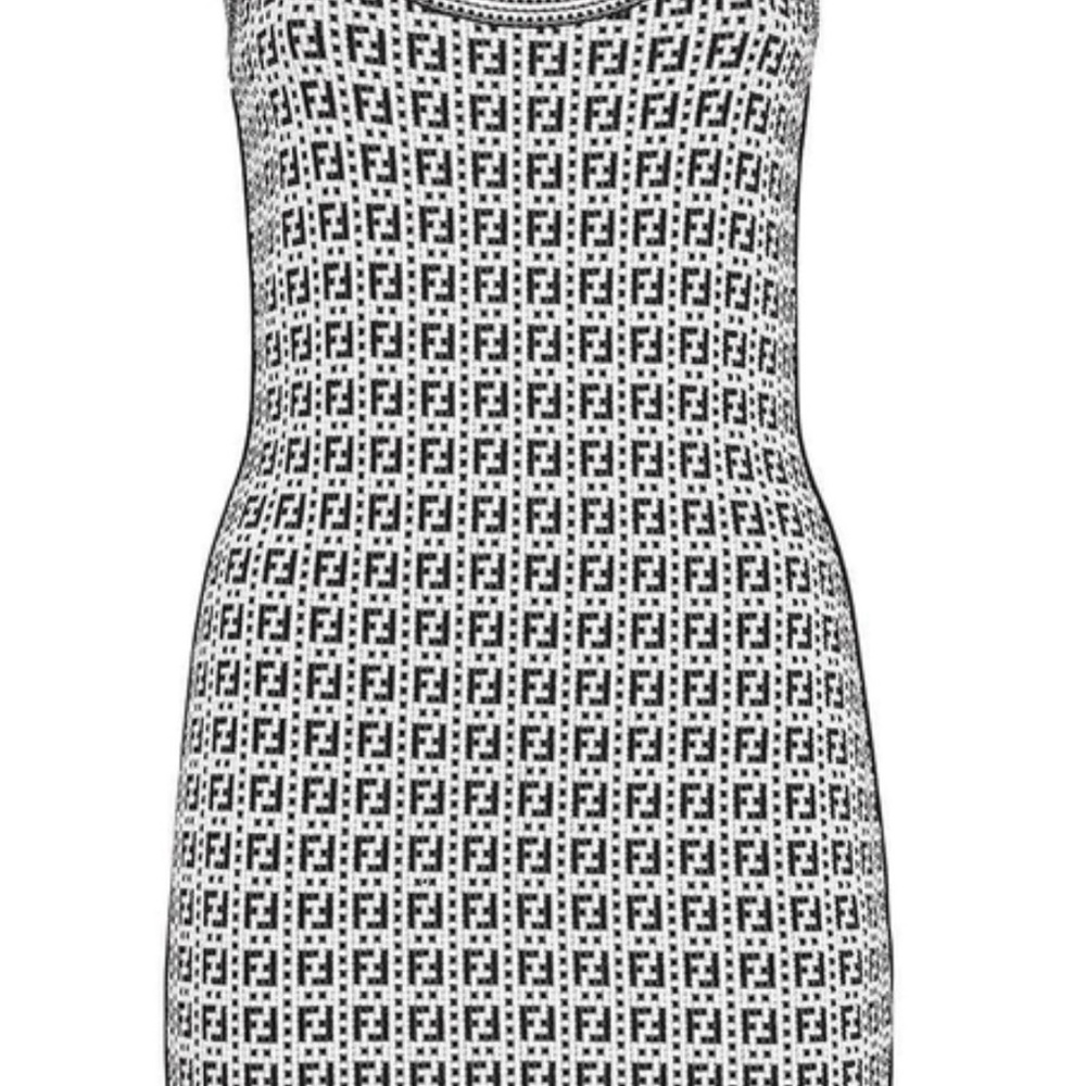 Fendi Monogram Black and White Dress